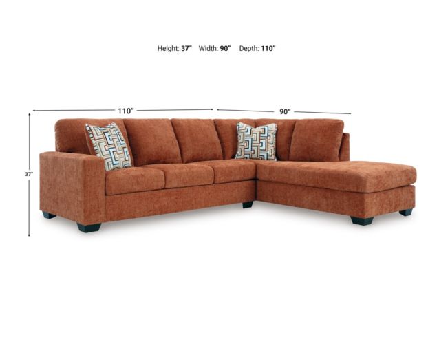 Ashley Aviemore Orange 2 Piece Sectional w/ RAF Chaise large image number 9