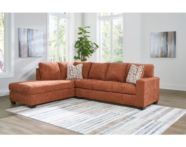 Ashley Aviemore Orange 2 Piece Sectional w/ LAF Chaise large image number 2