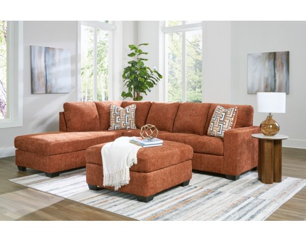 Ashley Aviemore Orange 2 Piece Sectional w/ LAF Chaise large image number 3