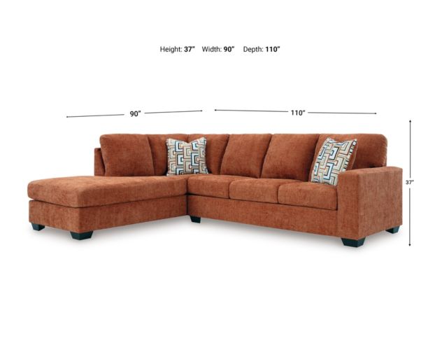 Ashley Aviemore Orange 2 Piece Sectional w/ LAF Chaise large image number 5