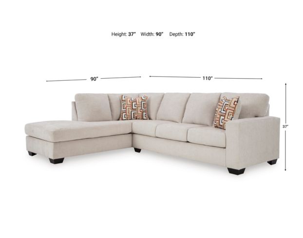 Ashley Aviemore Cream 2 Piece Sectional w/ LAF Chaise large image number 6