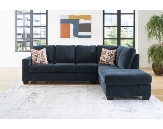 Ashley Aviemore Blue 2 Piece Sectional w/ RAF Chaise large image number 2