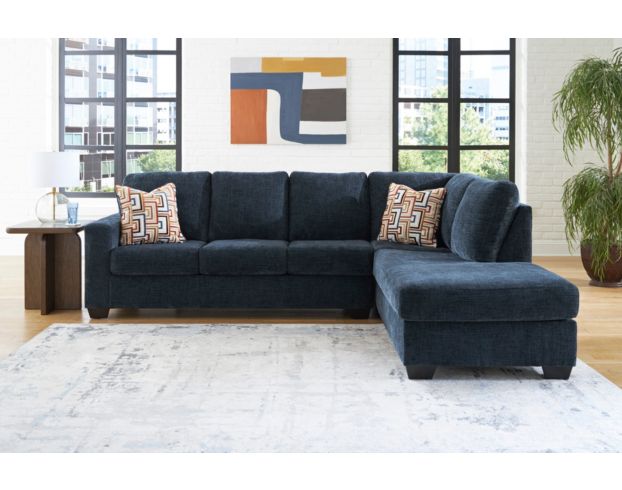 Ashley Aviemore Blue 2 Piece Sectional w/ RAF Chaise large image number 3