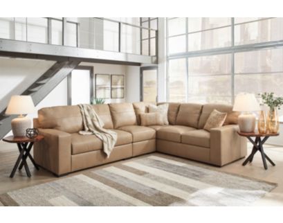 Ashley Bandon Toffee 3-Piece Sectional with Right Corner Sofa