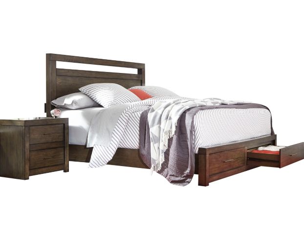 Aspen Modern Loft Brown Queen Storage Bed large image number 1