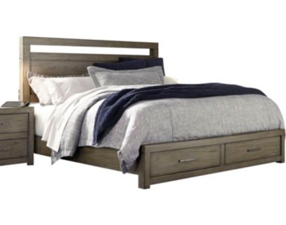 Aspen Modern Loft Gray Queen Storage Bed