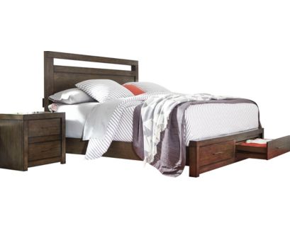 Aspen Modern Loft Brown King Storage Bed