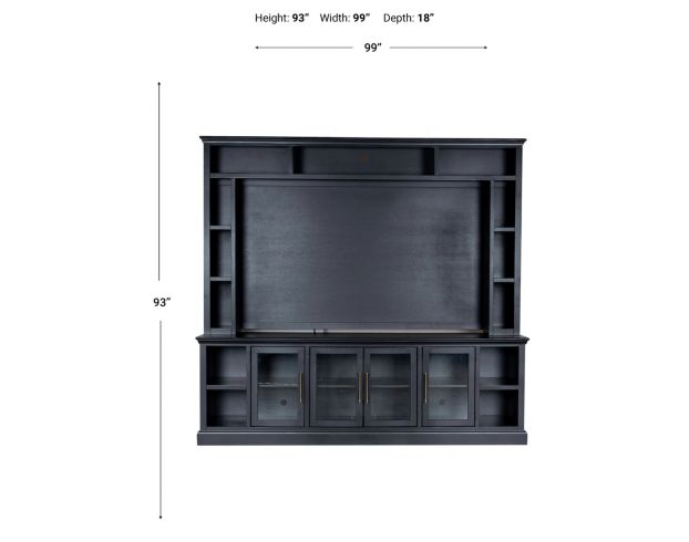 Aspen Byron 98" Black Console and Hutch large image number 4