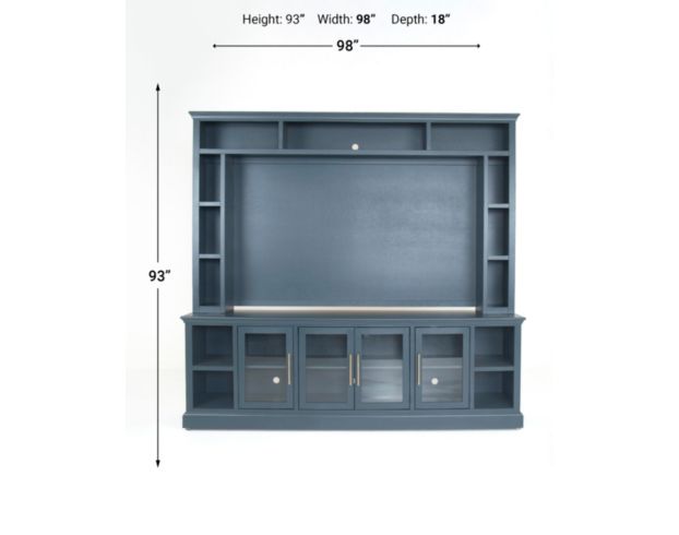 Aspen Byron 98" Malta Blue Console and Hutch large image number 6