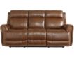 Bassett Furniture Marquee Umber Leather Power Headrest Sofa small image number 1