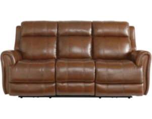 Bassett Furniture Marquee Umber Leather Power Headrest Sofa