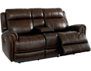 Bassett Furniture Marquee Chocolate Leather Power Headrest Loveseat