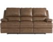Bassett Furniture Parsons Umber Leather Power Headrest Sofa small image number 1