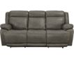 Bassett Furniture Evo Pewter Leather Power Headrest Sofa small image number 1