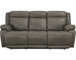 Bassett Furniture Evo Pewter Leather Power Headrest Sofa