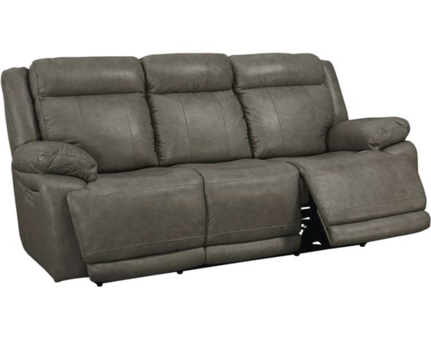 Bassett Furniture Evo Pewter Leather Power Headrest Sofa large image number 3
