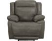 Bassett Furniture Evo Pewter Leather Power Headrest Recliner small image number 1