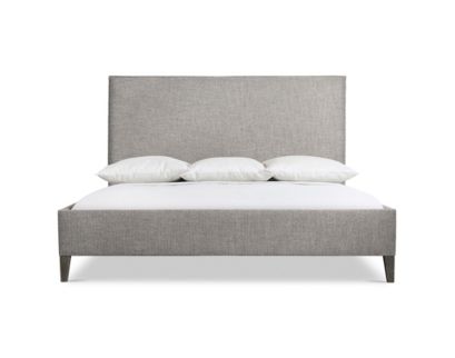 Bernhardt Menton Gray Upholstered Panel Queen Bed