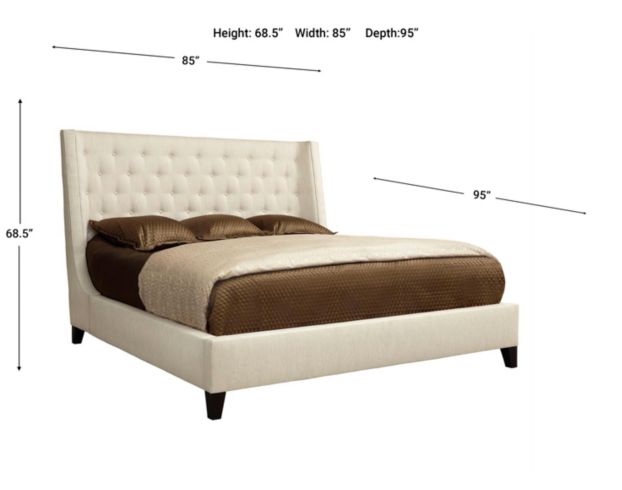 Bernhardt Maxime Beige Wingback King Bed large image number 7