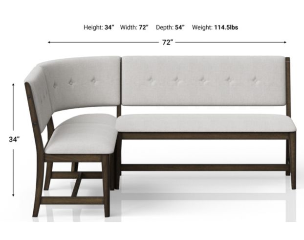 Bernards Furniture Group Llc Dorval 4-Piece Dining Nook Set large image number 13