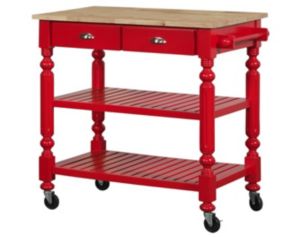 Bernards Furniture Group Llc Payson Red Kitchen Cart
