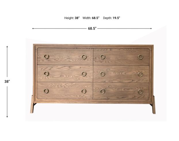 Bernards Furniture Elure Latte 6-Drawer Dresser large image number 8