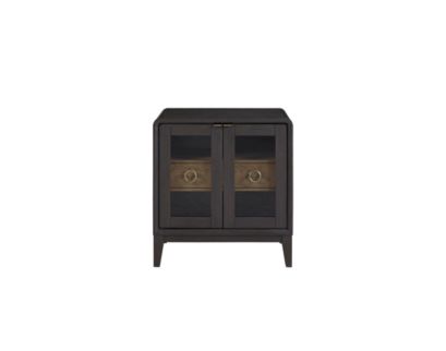 Bernards Furniture Elure Peppercorn Glass Door Nightstand