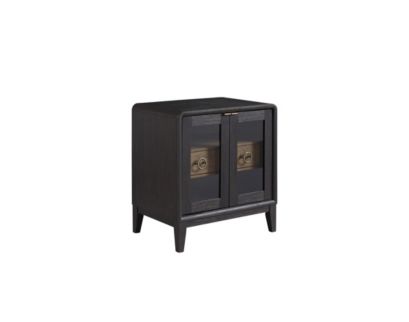 Bernards Furniture Elure Peppercorn Glass Door Nightstand