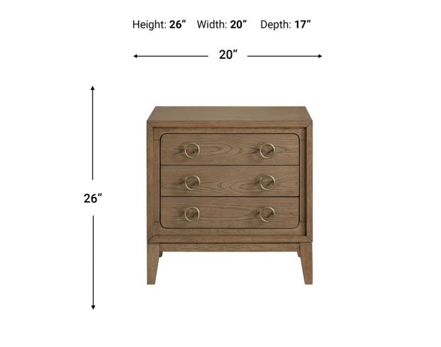 Bernards Furniture Elure Latte 3-Drawer Nightstand large image number 8