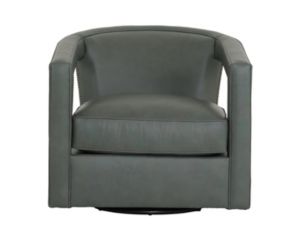 Bernhardt Alana Blue Genuine Leather Swivel Chair