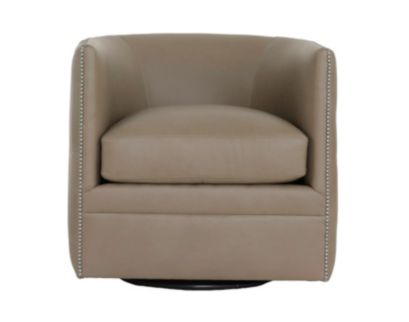 Bernhardt Palazzo Genuine Leather Tan Swivel Chair