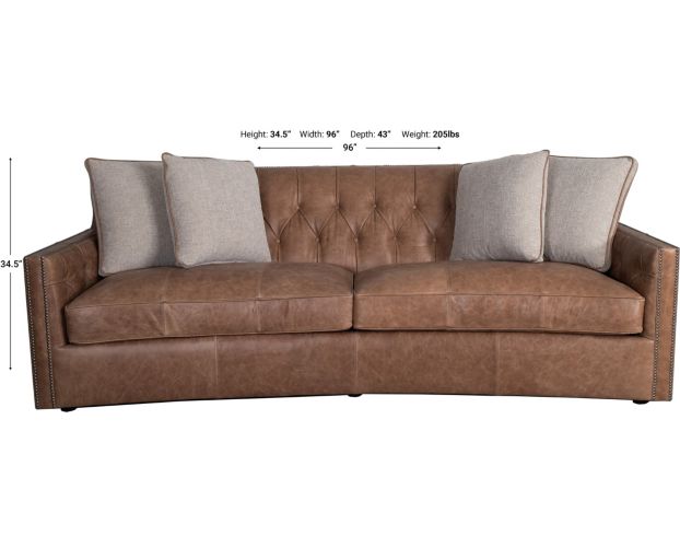 Bernhardt Candace 100% Leather Brown Sofa large image number 8