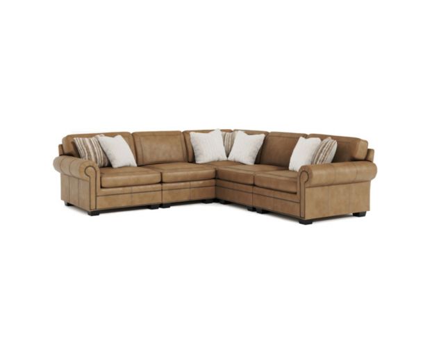Bernhardt Grandview Brown Genuine Leather 5-Piece Sectional large image number 2
