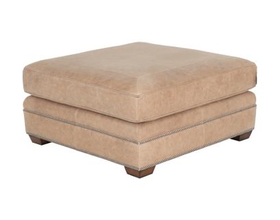 Bernhardt Grandview Brown Genuine Leather Ottoman