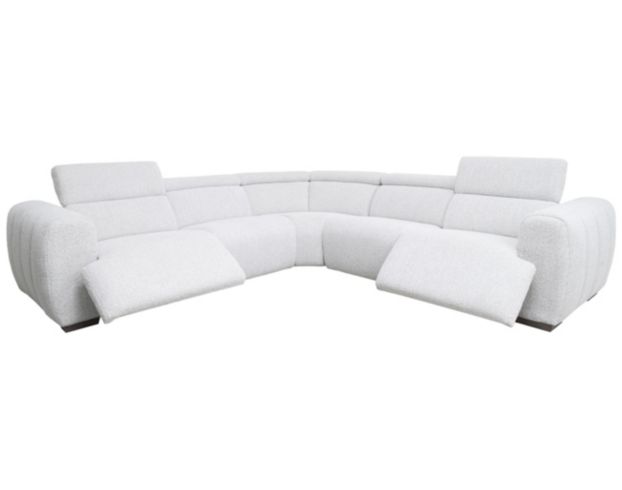 Bernhardt Aldo White Boucle 3-Piece Power Reclining Sectional large image number 8
