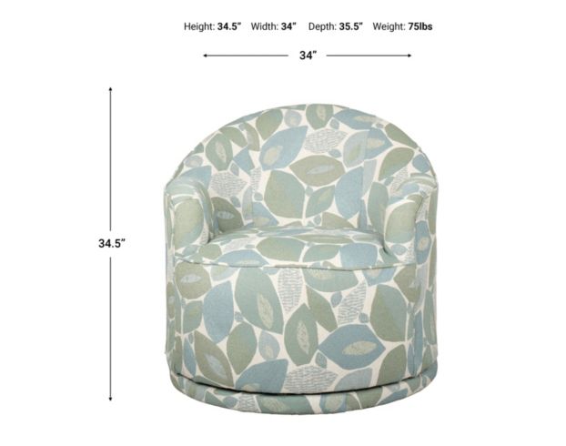 Best Home Furnishings APRIL BLUE SWIVEL CHAIR large image number 5