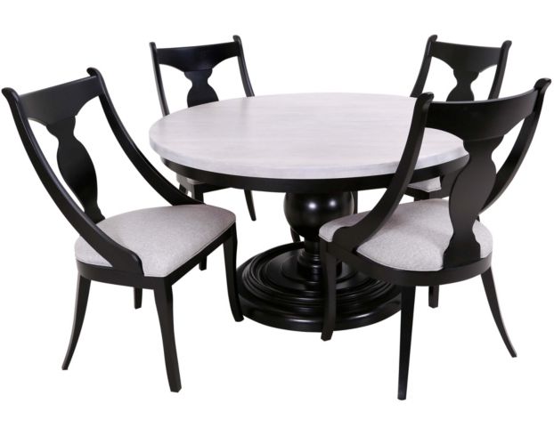 Canadel Cloud 5 Piece Round Dining Set, Black Round Dining Table For 4