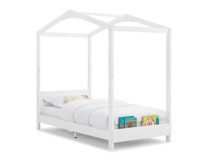 Children's Products Llc Poppy White Twin House Bed with Book Storage