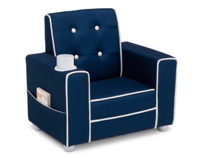 Children's Products Llc Chelsea Kids Blue Upholstered Chair with Cupholder