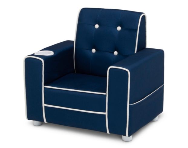 Children's Products Llc Chelsea Kids Blue Upholstered Chair with Cupholder large image number 6