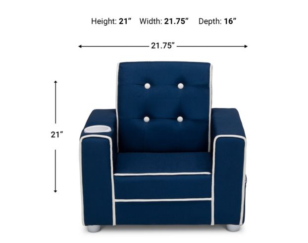 Children's Products Llc Chelsea Kids Blue Upholstered Chair with Cupholder large image number 7