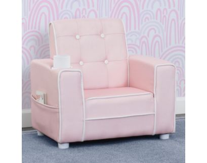 Children's Products Llc Chelsea Kids Pink Upholstered Chair with Cupholder