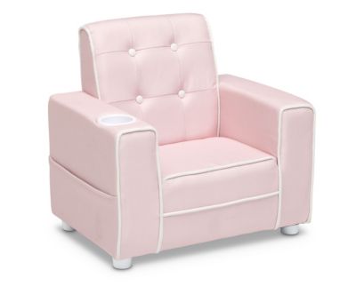 Children's Products Llc Chelsea Kids Pink Upholstered Chair with Cupholder