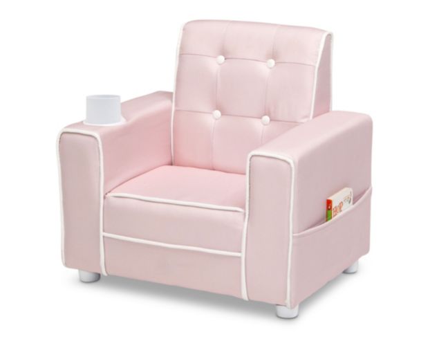 Children's Products Llc Chelsea Kids Pink Upholstered Chair with Cupholder large image number 6