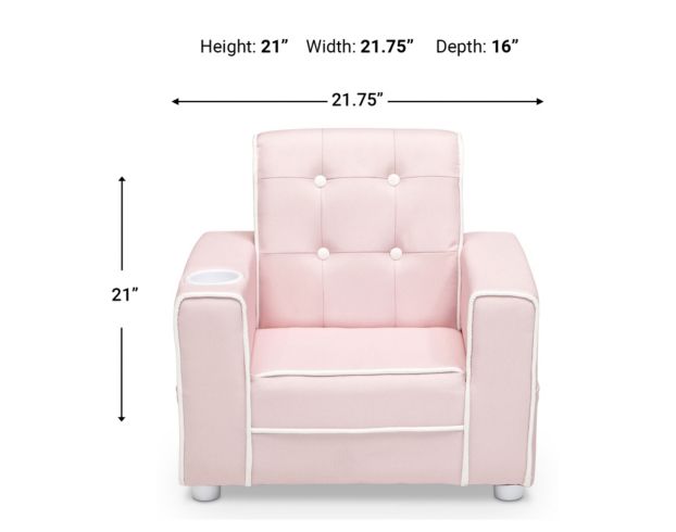 Children's Products Llc Chelsea Kids Pink Upholstered Chair with Cupholder large image number 7