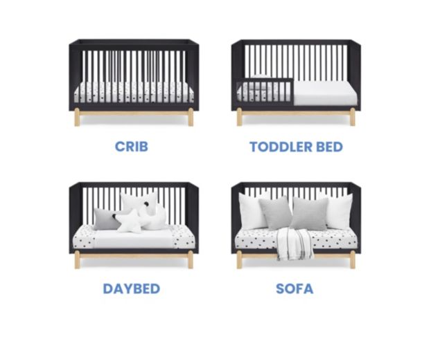 Childrens Products Poppy Black Convertible Crib large image number 3