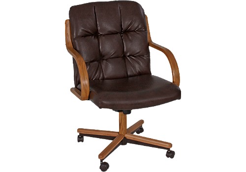 Norman Manor Leather Game Chair With Casters by Bernhardt