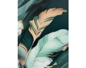 Classy Art Teal Leaf 30 x 40 Wall Art