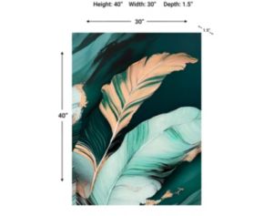 Classy Art Teal Leaf 30 x 40 Wall Art