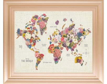 Classy Art Botanical Floral Map 22 x 26